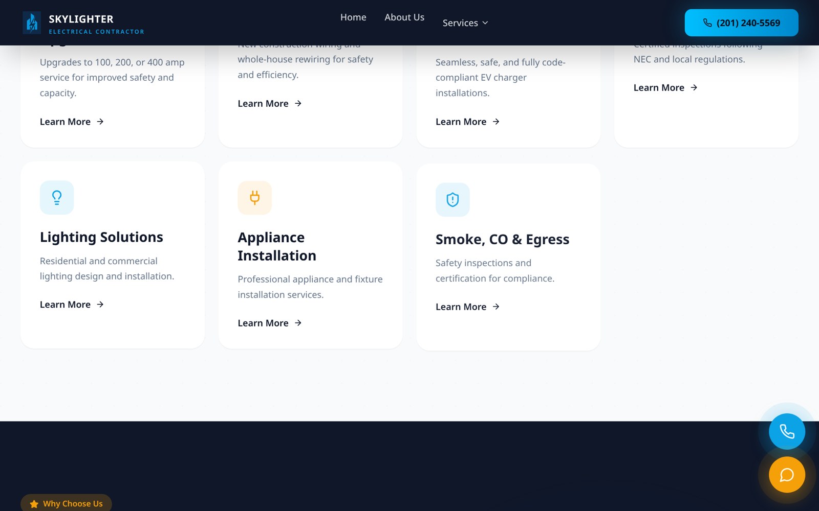 Trust and reviews section of the live site